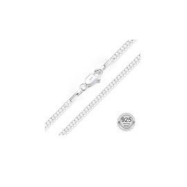 Esrael 925 Sterling Silver Chain for Women 1.5mm Silver Necklace Chain Sterling Curb Chains Necklace for Women Jewellery Gifts 18 Inch