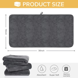 SINLAND Microfibre Towel for Bathroom Super Soft Makeup Remover Cloth Wash Cloth for Home Spa Sports Face Cleaning Cloth 40 cm x 76 cm Pack of 3 Grey