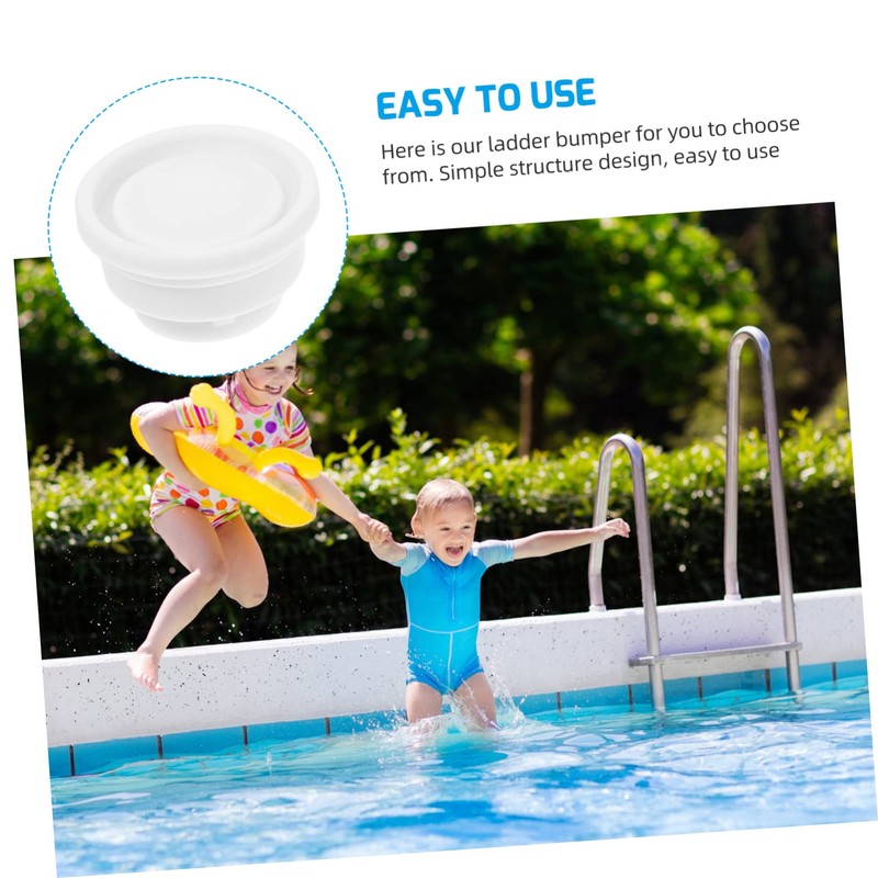 Totority 2Pcs Pool Ladder Rubber Bumper Caps Durable Safety Stoppers