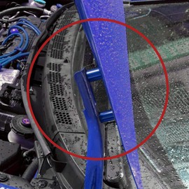 YINETTECH Bonnet Spacer Riser Kit Blue Car Aluminum Alloy Engine Hood Ventilation Spacer Riser Bolts Washers & Wrench Fit for 6mm Motor