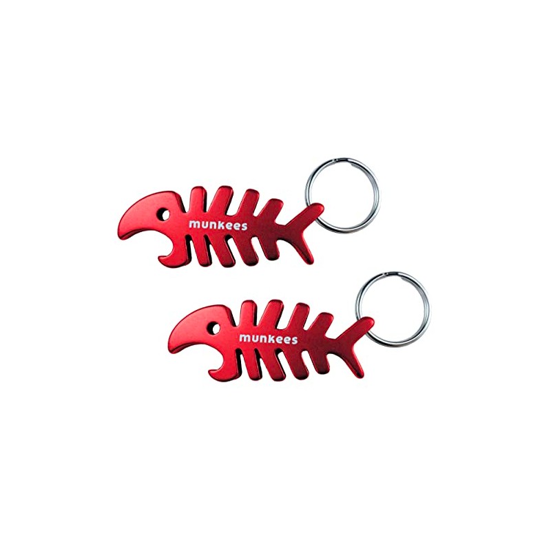 munkees 2 x Key Chain Fish Pendant Figurine Bottle Opener,