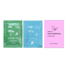 Body Wash Shampoo Conditioner Set Travel 0.28fl Oz,Travel Size Shower Gel Set,Shampoo and Conditioner Travel Bulk,Hotel Supplies Bulk Hygiene Kits for Homeless Guests Hotel (200)