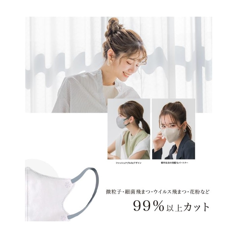 [MASCLUB4D] 3Dマスク 立体マスク 20枚（10枚×2パック） 不織布 バイカラー 男女兼用サイズ 血色マスク 不織布マスク 秋冬の乾燥肌対策