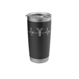 Test Tube with Leaf Heartbeat EKG Biotechnology Science Stainless Steel Insulated Tumbler