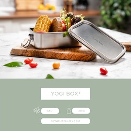 ECO Brotbox Yogi Box Lunch Box with Compartments 800 ml Stainless Steel BPA Free Lunch Box Leak-Proof and Dishwasher Safe