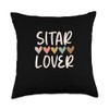 Sitar Player Sitarist Musicians Sitars Sitar Lover Throw Pillow