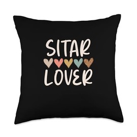 Sitar Player Sitarist Musicians Sitars Sitar Lover Throw Pillow