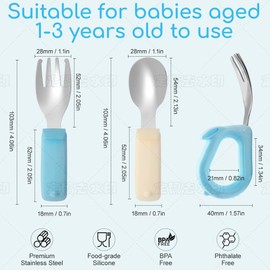 Kids Utensils Set, 18/8 Stainless Steel Spoons and Forks, BPA Free, Dishwasher Safe, Children Safe Toddler Flatware