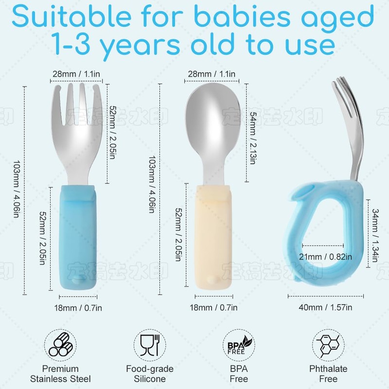 Kids Utensils Set, 18/8 Stainless Steel Spoons and Forks, BPA