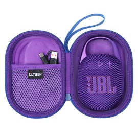 LTGEM Hard Travel Carrying Case for JBL Clip 4/5 Portable Bluetooth Speaker(Inside: 5.7" x 4" x 1.6"), Case Only, Purple