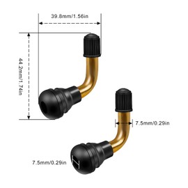 MYLERCT 6 Pieces PVR60 Tubeless Tyre Valve, 90 Degree Tyre Valve Stems, Brass Snap-in Valves, for Motorcycles, Cars, Bikes, Scooters