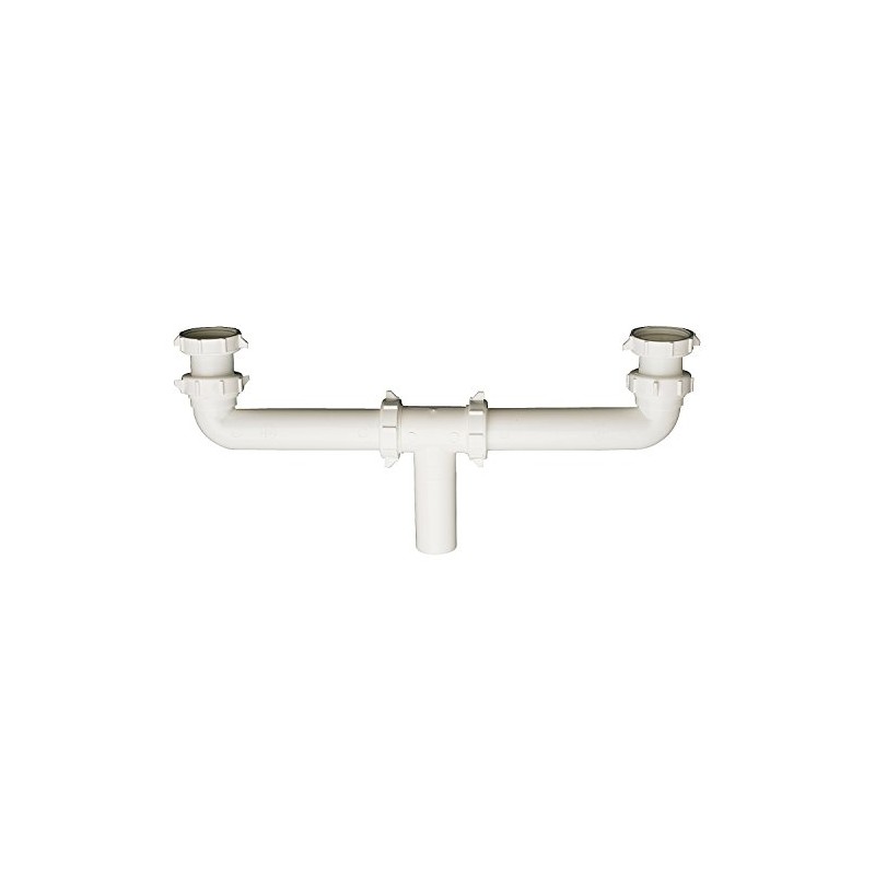 Plumb Pak PP930W Center Waste Outlet with Baffle Tee, 1-1/2