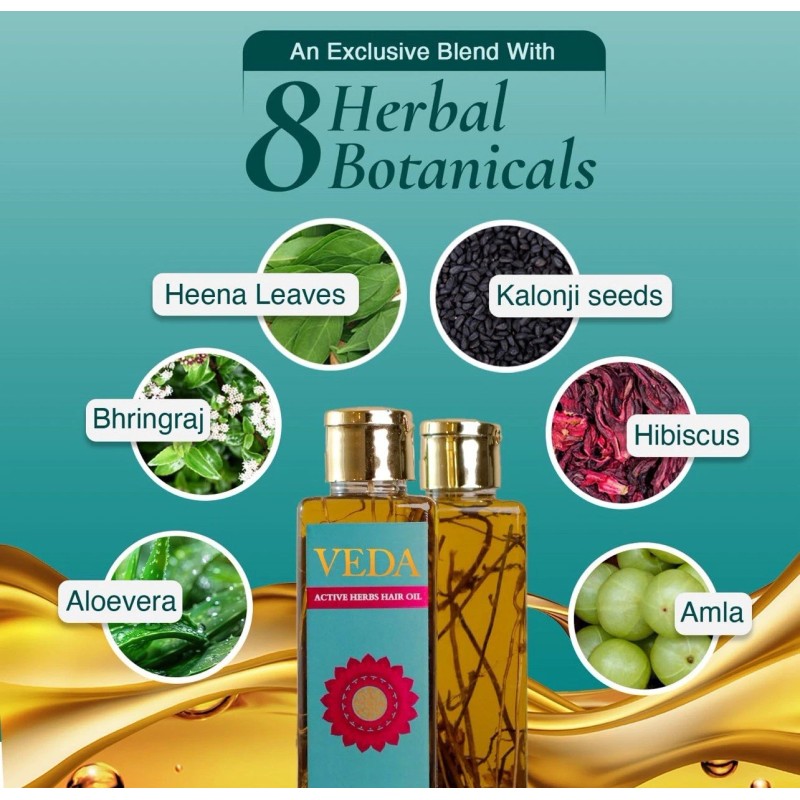 Veda Active Herbs Hair Oil - Hair Growth Oil -
