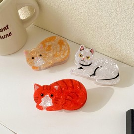 Cute Cat Paw Hair Clips – Cute Hair Accessories for Women and Girls, Great as Gifts for Friends and Family Funny Hair Clips (Coffee cat (8.5 * 5cm))