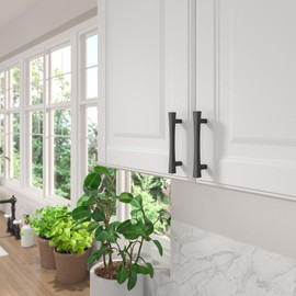 Richelieu Hardware BP722796900 Westmount Collection 3 3/4-inch (96 mm) Center-to-Center Matte Black Transitional Rectangular Cabinet and Drawer Bar Pull Handle for Kitchen, Bathroom, and Furniture