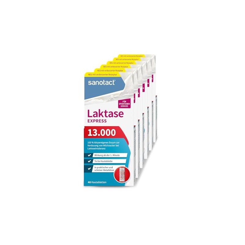 sanotact Lactase 13,000 Express (6 x 40 lactase tablets), lactose