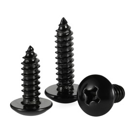 Mellewell #6 x 3/8" Truss Head Self Tapping Screws Sheet Metal Wood Screws, Stainless Steel 18-8 Black Finish, 100 PCS