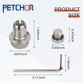 PETCHOR M14.1-1.5 x 15mm Oil Drain Plug, Self Tapping Oversize Piggyback Oil Drain Plug Thread Repair Kit, with O-Ring