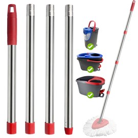 HiBaBy 4-Section Spin Mop Replacement Handle- 2.5-5 Foot Mop Replacement Stick Only Compatible with Ocedar Mop Handle EasyWring (Mops Head & Base Not Included)