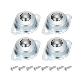 PATIKIL 5/8" Roller Ball Transfer Bearing, 4 Pcs Unit Round Ball Transfer Carbon Steel Casters for Conveyor Stand Transmission Furniture with Screw
