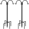 Double Shepherds Hooks for Outdoor, Heavy Duty Bird Feeder Pole