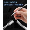 HEYCROWN Cuticle Pusher 2-in-1 Cuticle Trimmer, Cuticle Remover Tool with