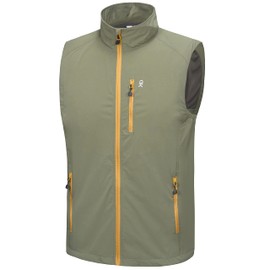 Little Donkey Andy Men's Quick Dry Vest Sleeveless Summer Stretchy Windproof Jacket for Golfing Cycling Running Laurel Oak L