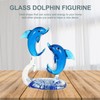 Double Crystal Glass Dolphins Figurines Collectibles, Miniature Handmade Sea Animal