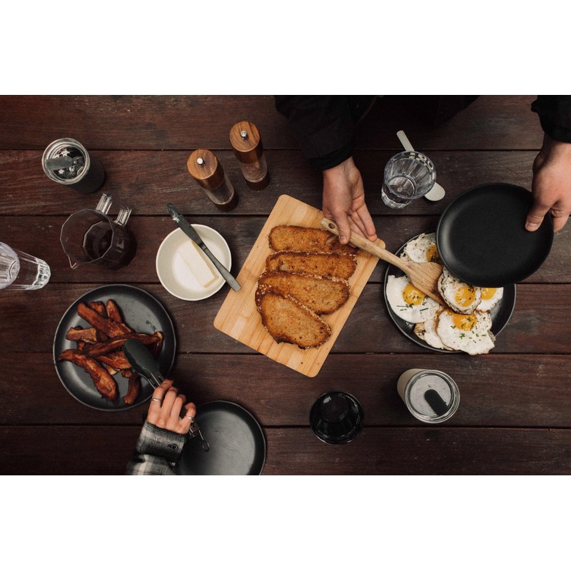 KINTO 20716 ALFRESCO Plate, 9.8 inches (250 mm), Black, Dishwasher