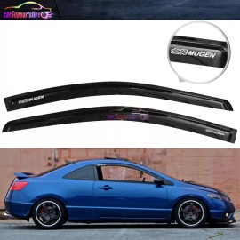 Unbranded Fit 06-11 Honda Civic Coupe Window Visor Guard Shade Deflector w/ Silver Mugen