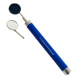 Dental Mirror with Light, Teeth Inspection LED Mirror, Anti-Fog Mouth Mirror #4 + #5, Dentist Oral Care Tool - 1 Each Blue Handle