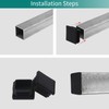 2 2X2 Inch Square Plastic Plug Tubing End Cap 10