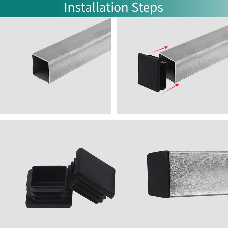 2 2X2 Inch Square Plastic Plug Tubing End Cap 10