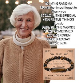 Grandma Mothers Day Gift Ideas Grandmother Bracelets for Women Thank You Appreciation Granny Gifts for Birthday I Love You Nana Bracelet Grandmom Wedding Retirement Gift Gigi Mimi Present Keepsake