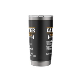 Carpenter Hourly Rate - Funny Carpentry Woodworking Stainless Steel Insulated Tumbler