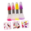 WOONEKY Travel-friendly Makeup Brush Set 4pcs Foundation Blush Nail Cleaning
