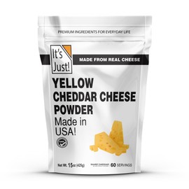 It's Just - Cheddar Cheese Powder, 15oz, Made with Real Cheese, Shelf Stable, Made in USA, Make Cheese Sauce, Sprinkle for Flavor