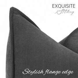 ZWJD Rustic Grey Cushion Cover, 30 x 50 cm, Set of 2, Chenille Cushion Covers, Sofa Cushion Covers with Elegant Design, Soft and Luxurious Decorative Cushions for Couch, Bed and Home Decoration