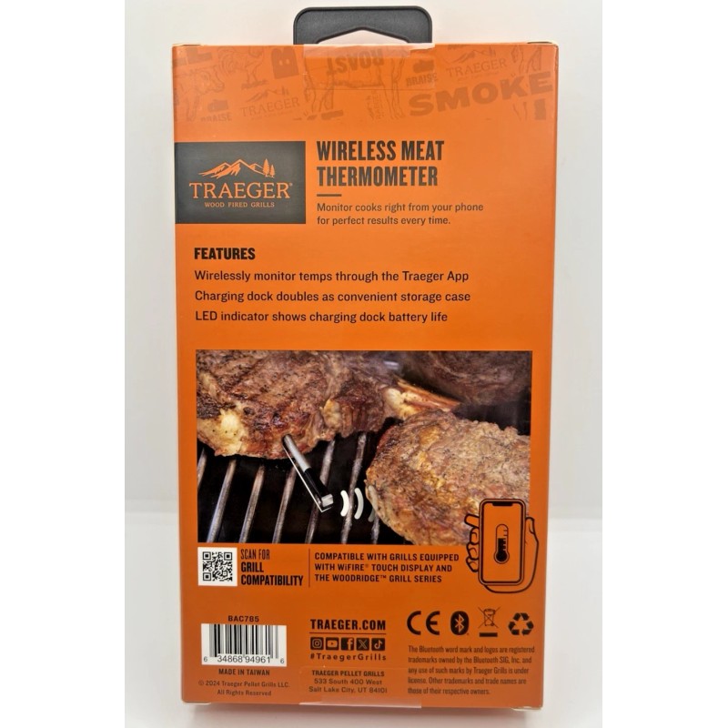 Traeger Wireless Meat Thermometer WiFi Compatible Grill - NEW