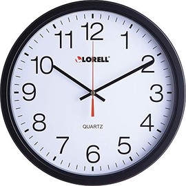 Lorell Clock, 12-1/2", Black