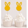 Darling Souvenir, Yellow Easter Bunny Rabbit Cupcake Toppers Dessert Decoration