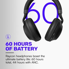 Raycon Raycon Everyday Headphones Pro with 60 Hours of Battery, 6 Mics, Active Noise Cancellation, Awareness Mode, Multipoint Connectivity (Storm Blue)