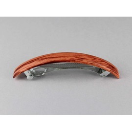 Copper Brown Thin Skinny Narrow Rectangle Barrette Hair Clip Accessory 4.5" Long Colored Hair Clips For Women Girls