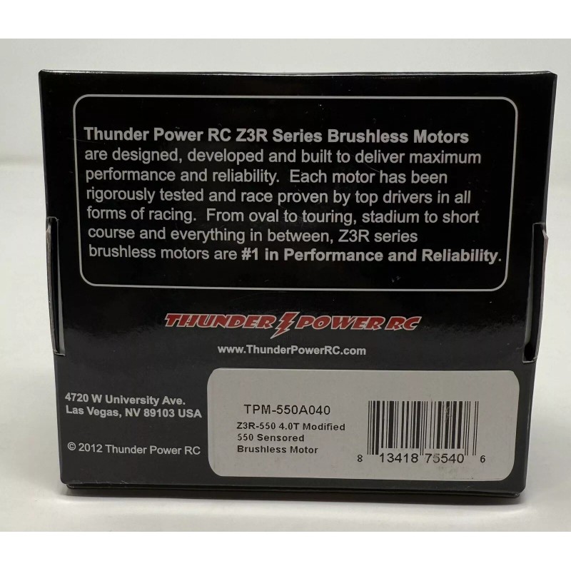 Thunder Power Z3R 4.0T Modified 550 Sensored Brushless Motor. New