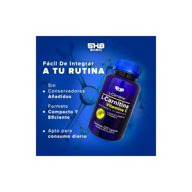 L-Carnitina con Vitamina C Energía, Rendimiento y Definición 5H8 NUTRITION