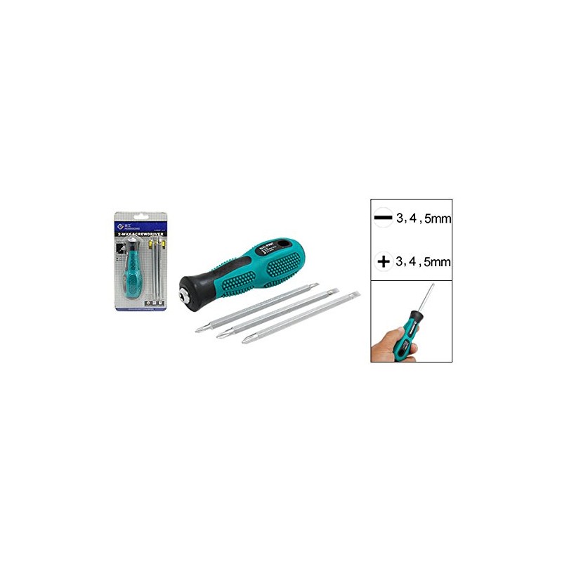 sourcing map 2 Way 3 Shafts Reversible Phillips Slotted Screwdriver