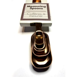 COOKS CORNER Cook's Corner Set of 5 Copper-tone Stainless Steel Oblong Measuring Spoons