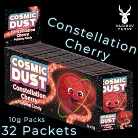 Cosmic Dust Constellation Cherry Popping Candy - 32 Packets of 10g Display Box - Fun and Exciting Popping Sensation - Great for Parties