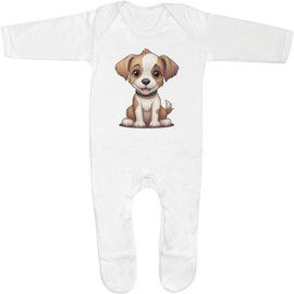 Azeeda 0-3 Month 'Jack Russell Terrier ' Baby Romper Jumpsuit/Sleep Suit (SS00075246) White