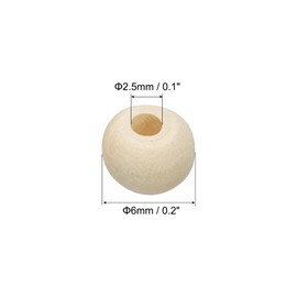 PATIKIL 6mm Natural Wood Beads, 500 Pack Unfinished Wooden Beads Round Loose Beads Spacer Beads for DIY Craft Jewelry Making Home Decoration, Brown